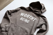 WORTHY BEING, The Signature Hoodie [Winter Fog]