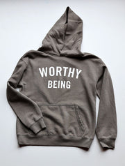 WORTHY BEING, The Signature Hoodie [Winter Fog]