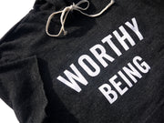 WORTHY BEING, The Signature Boxer S/S Hoodie [Charcoal]