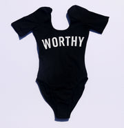 WORTHY BEINGS, The Signature Double U Bodysuit [Black + White]